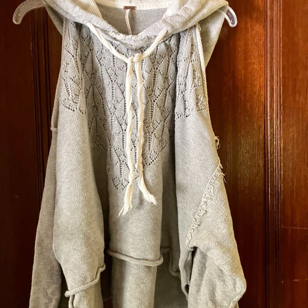 (SOLD) Free People Cold Shoulder Hooded Sweatshirt
